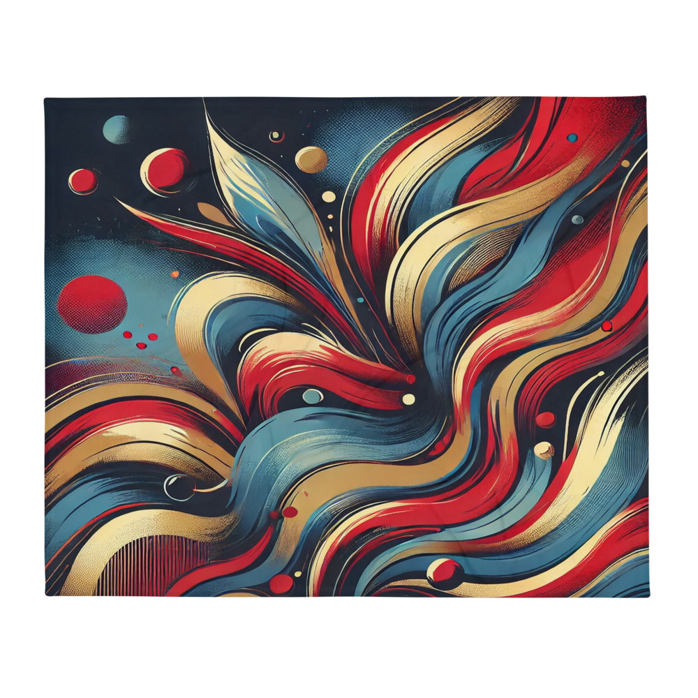 Flame Waves Throw Blanket 50×60