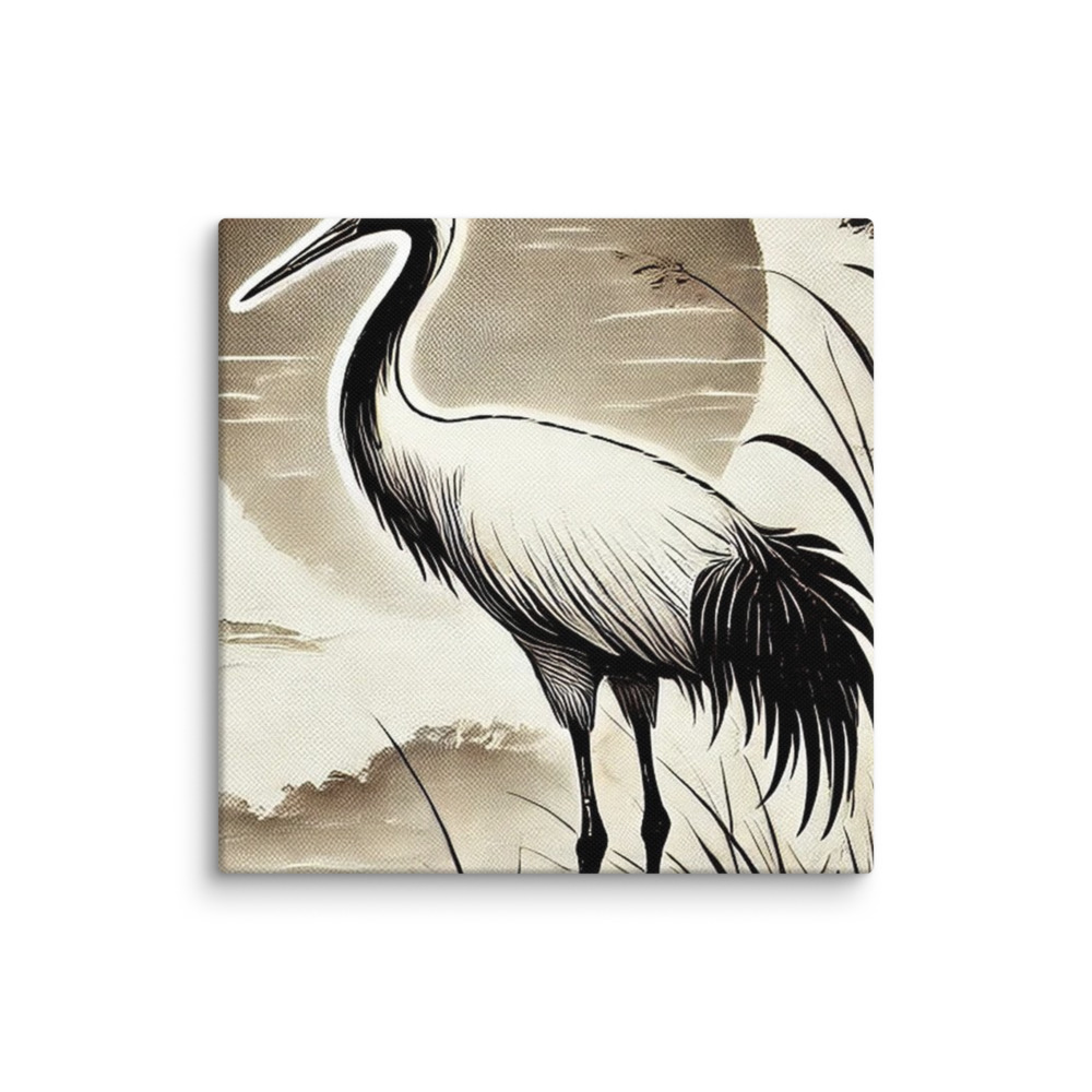 Crane Moon Canvas 16×16