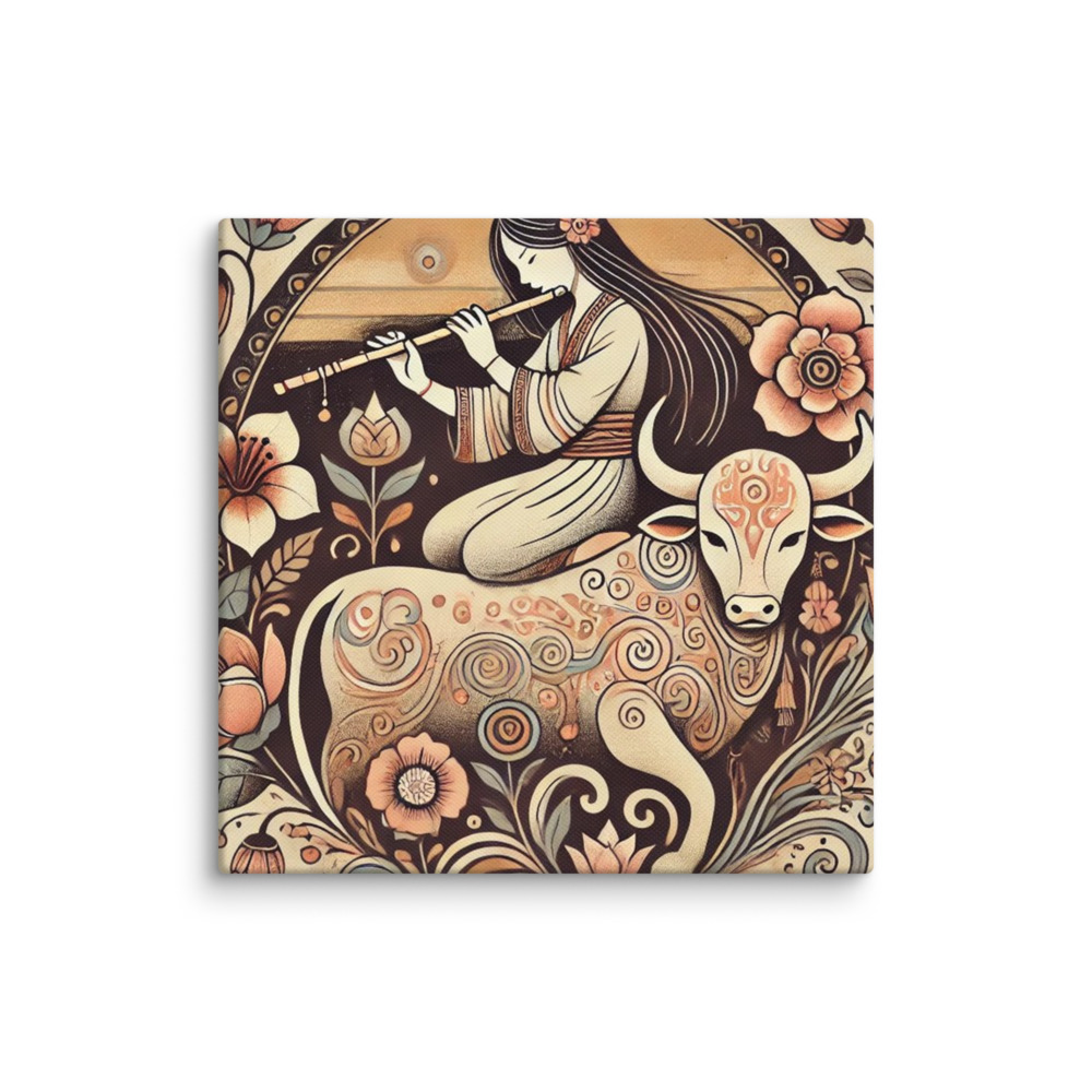 Boho Flutist Canvas 16×16