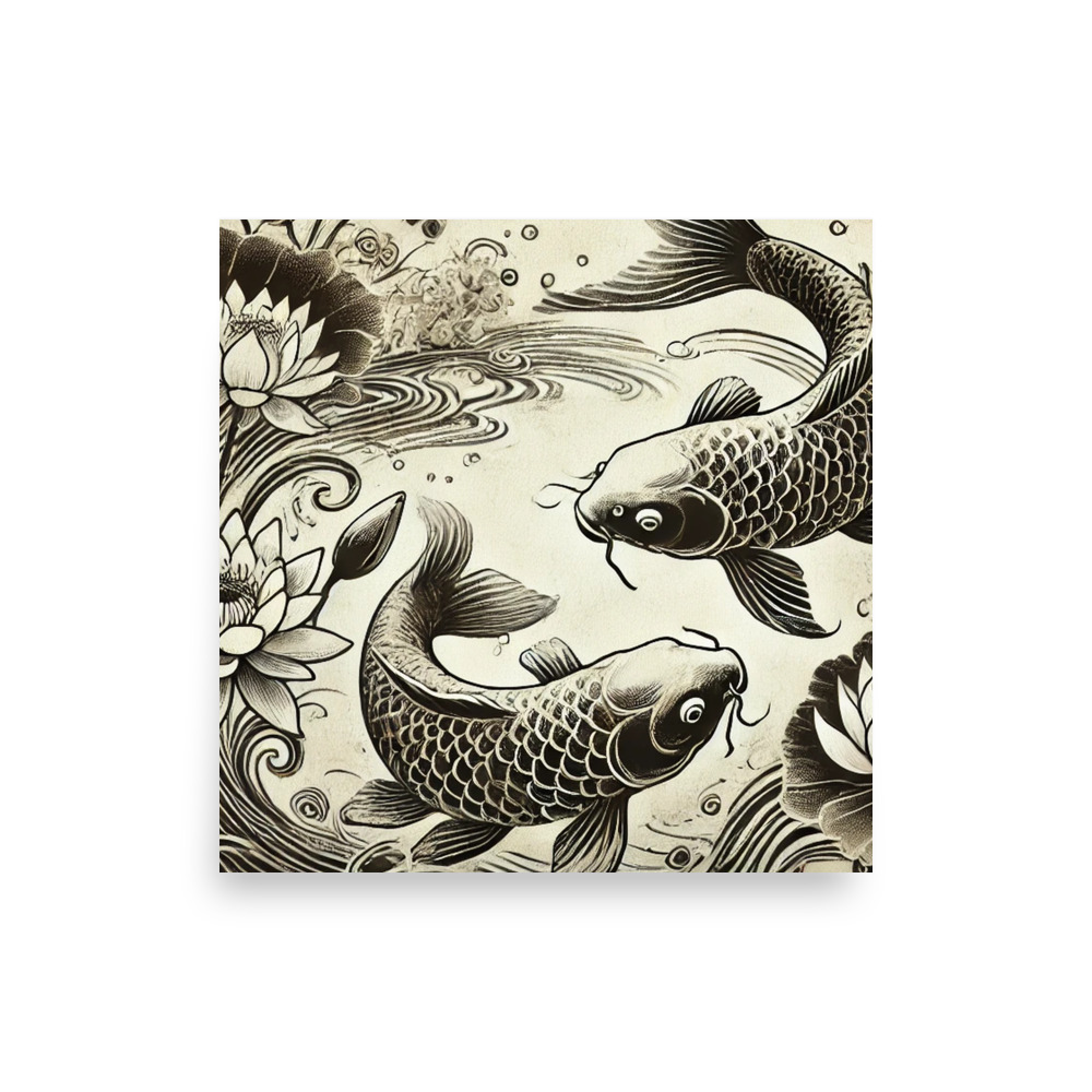 Koi Ink Art Print 16×16