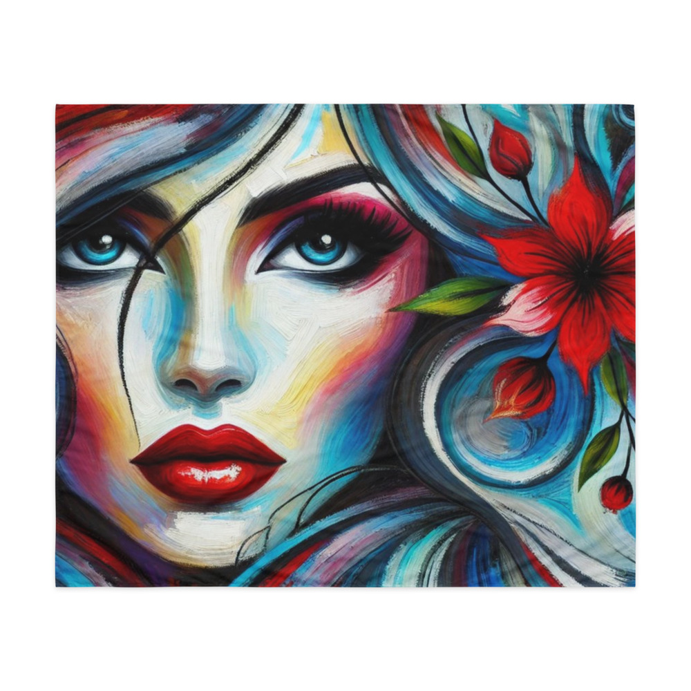 Red Bloom Muse Wall Tapestry 50×60